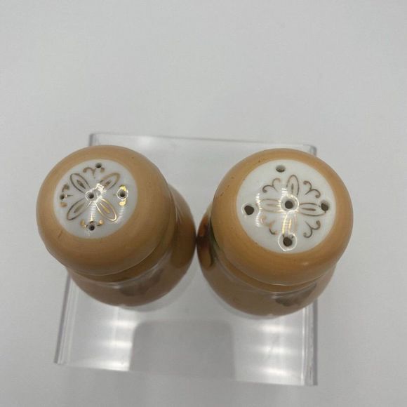 Vintage Fruit Salt & Pepper Shaker Ceramic one has stopper one is missing - Picture 3 of 4